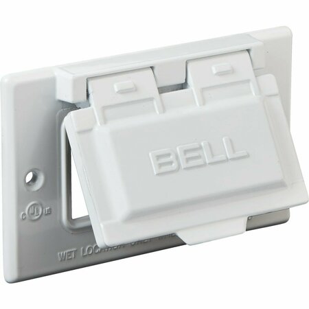 BELL Electrical Box Cover, 1 Gang, Rectangular, Aluminum, Flip/Snap, GFCI 5101-1